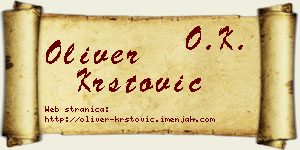 Oliver Krstović vizit kartica